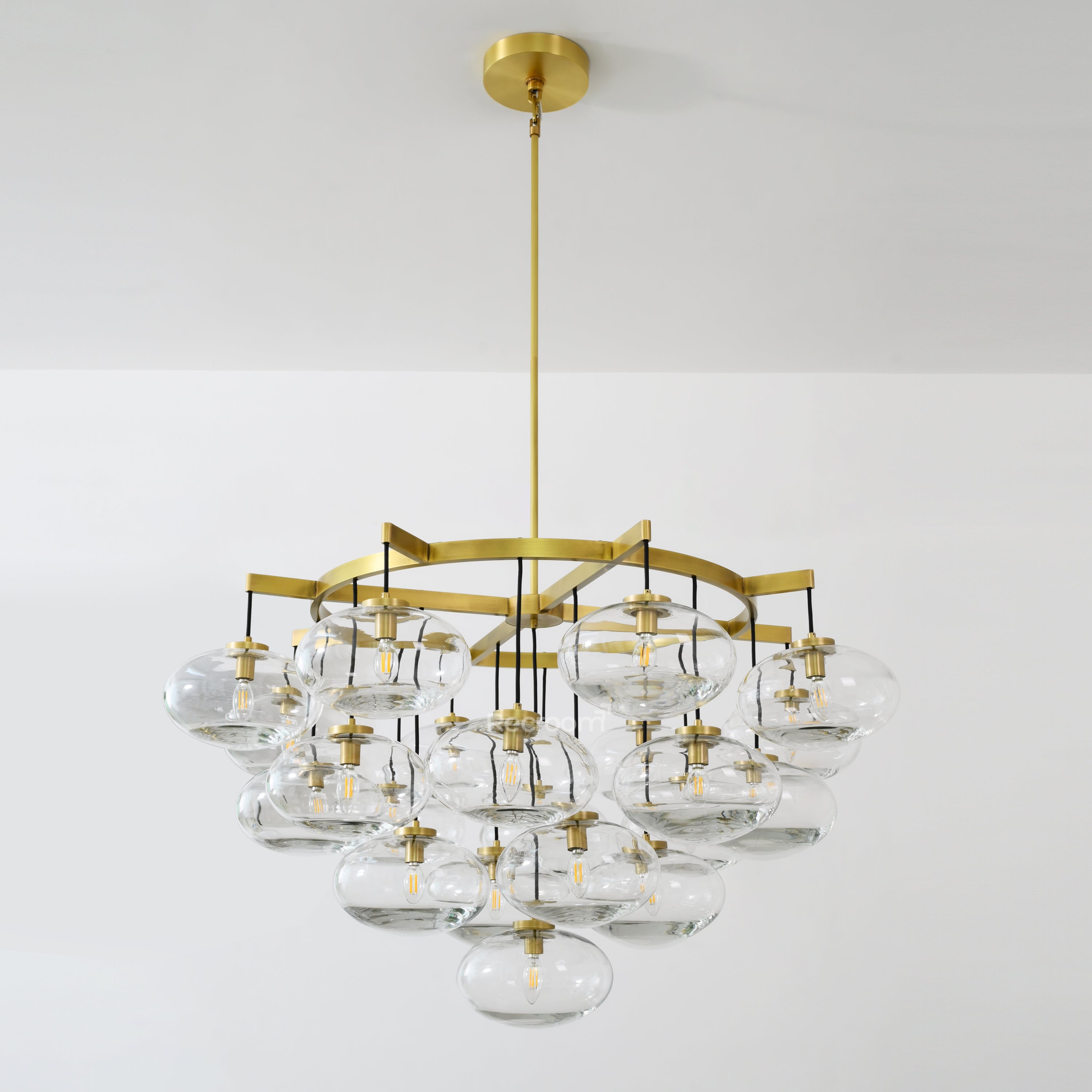 Cabretten Clear Glass Round Chandelier 48" - Zonesus