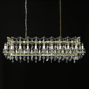 Luminox Iron & Crystal Rectangular Chandelier 63" - Zonesus