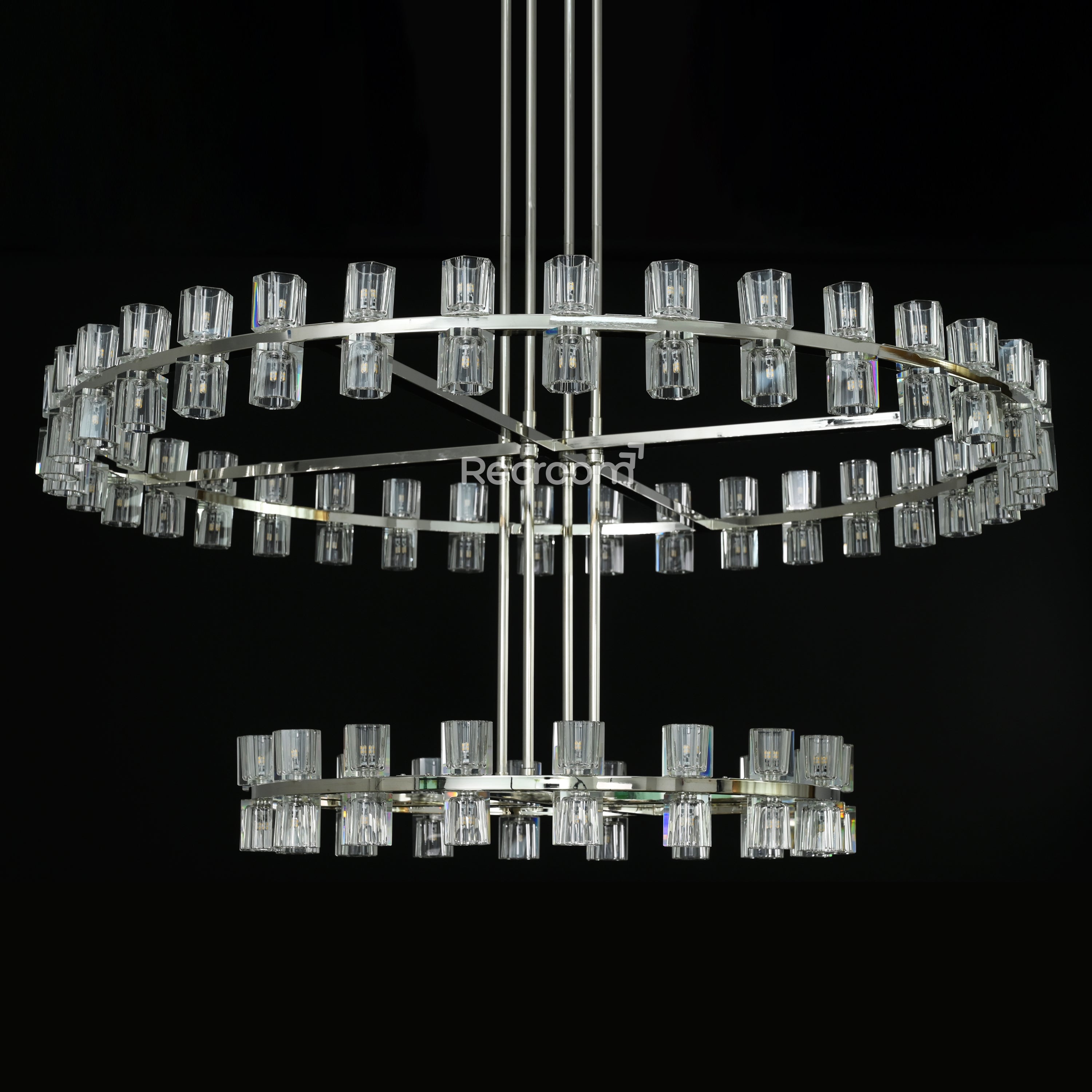 Arcachonest LED Round 2-Tier Chandelier 60" - Zonesus