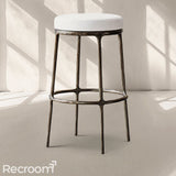 Thaddeo Backless Fabric Swivel Bar & Counter Stool - Zonesus