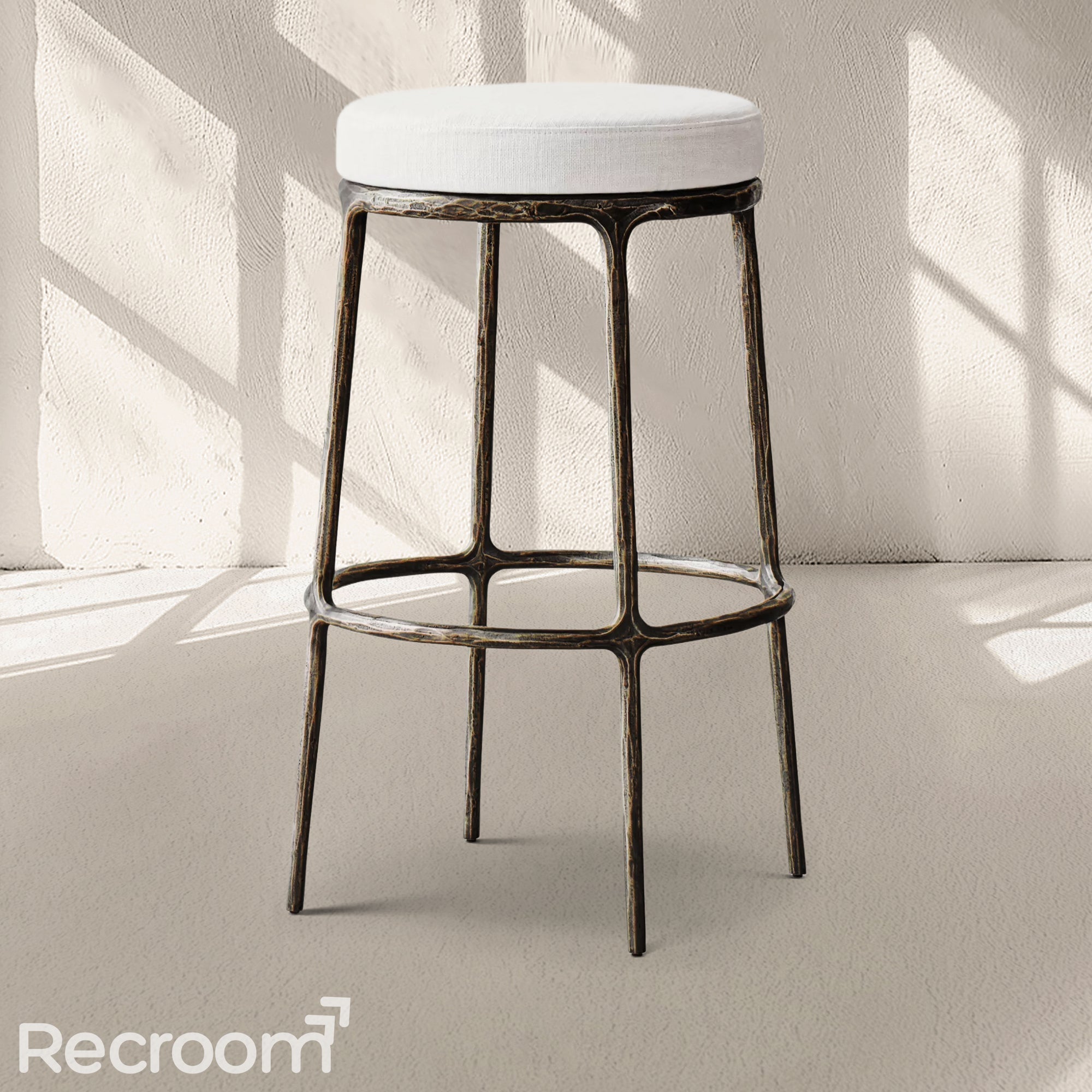 Thaddeo Backless Fabric Swivel Bar & Counter Stool - Zonesus