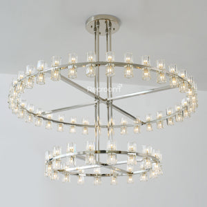 Arcachonest LED Round 2-Tier Chandelier 60" - Zonesus