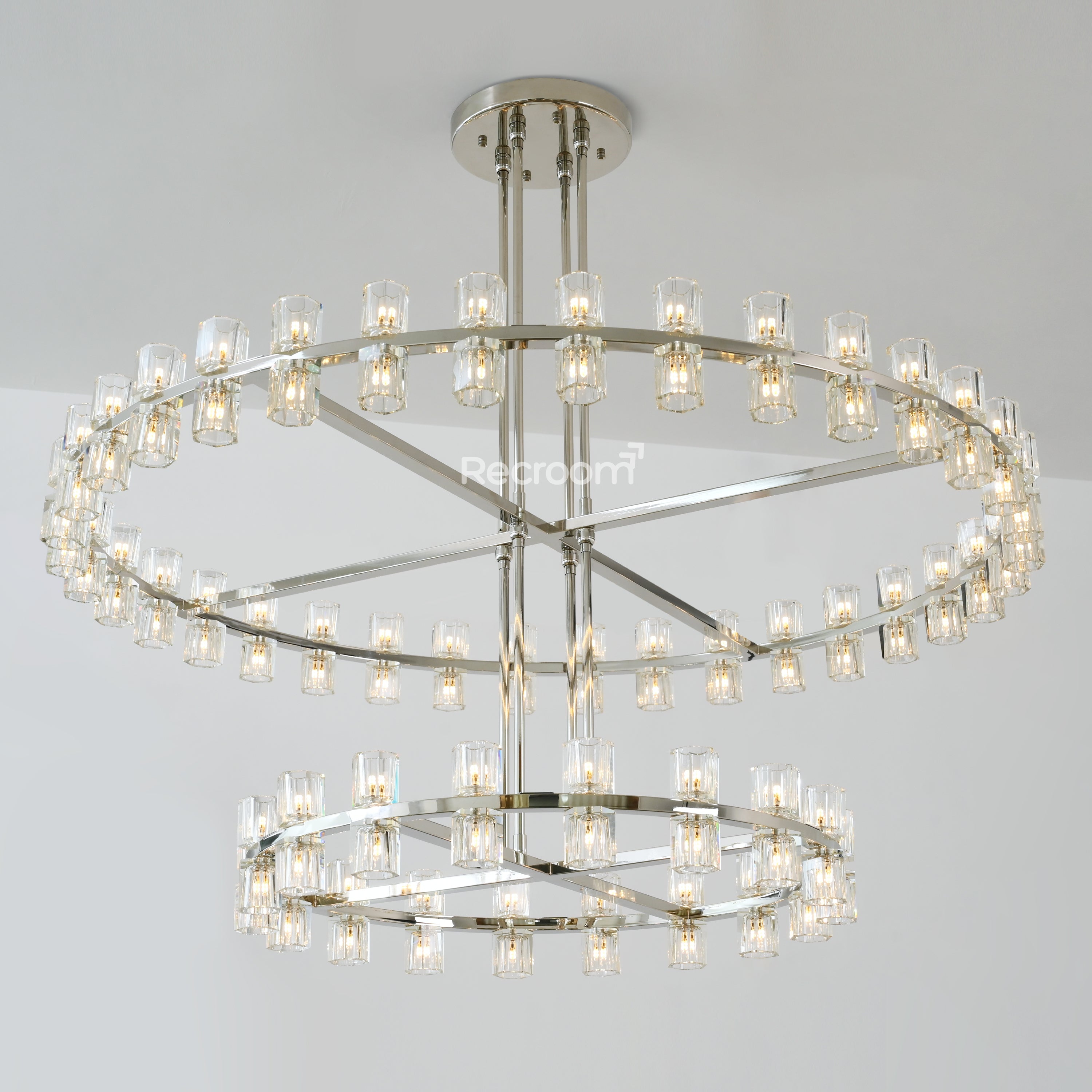 Arcachonest LED Round 2-Tier Chandelier 60" - Zonesus