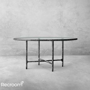 Thaddeo Glass Round Dining Table - Zonesus