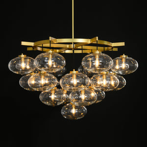 Cabretten Clear Glass Round Chandelier 48" - Zonesus