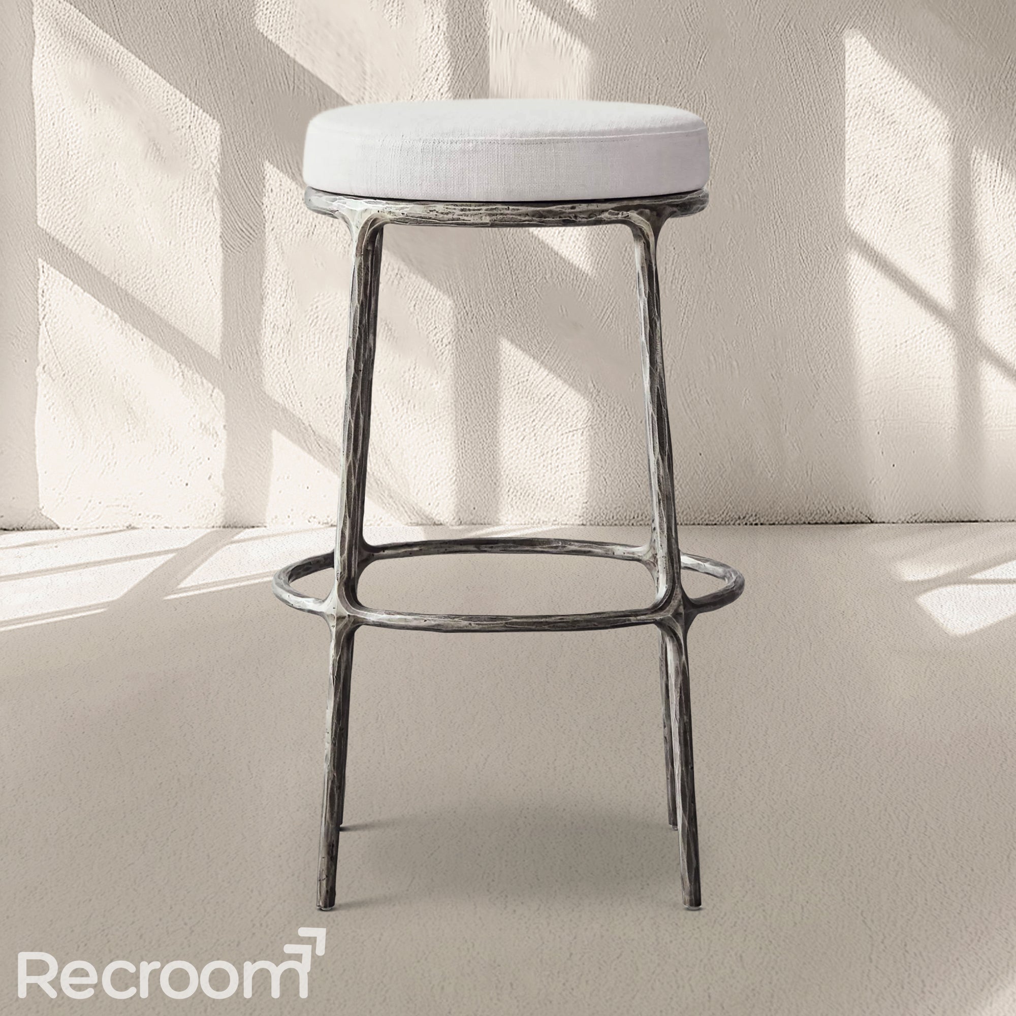 Thaddeo Backless Fabric Swivel Bar & Counter Stool - Zonesus