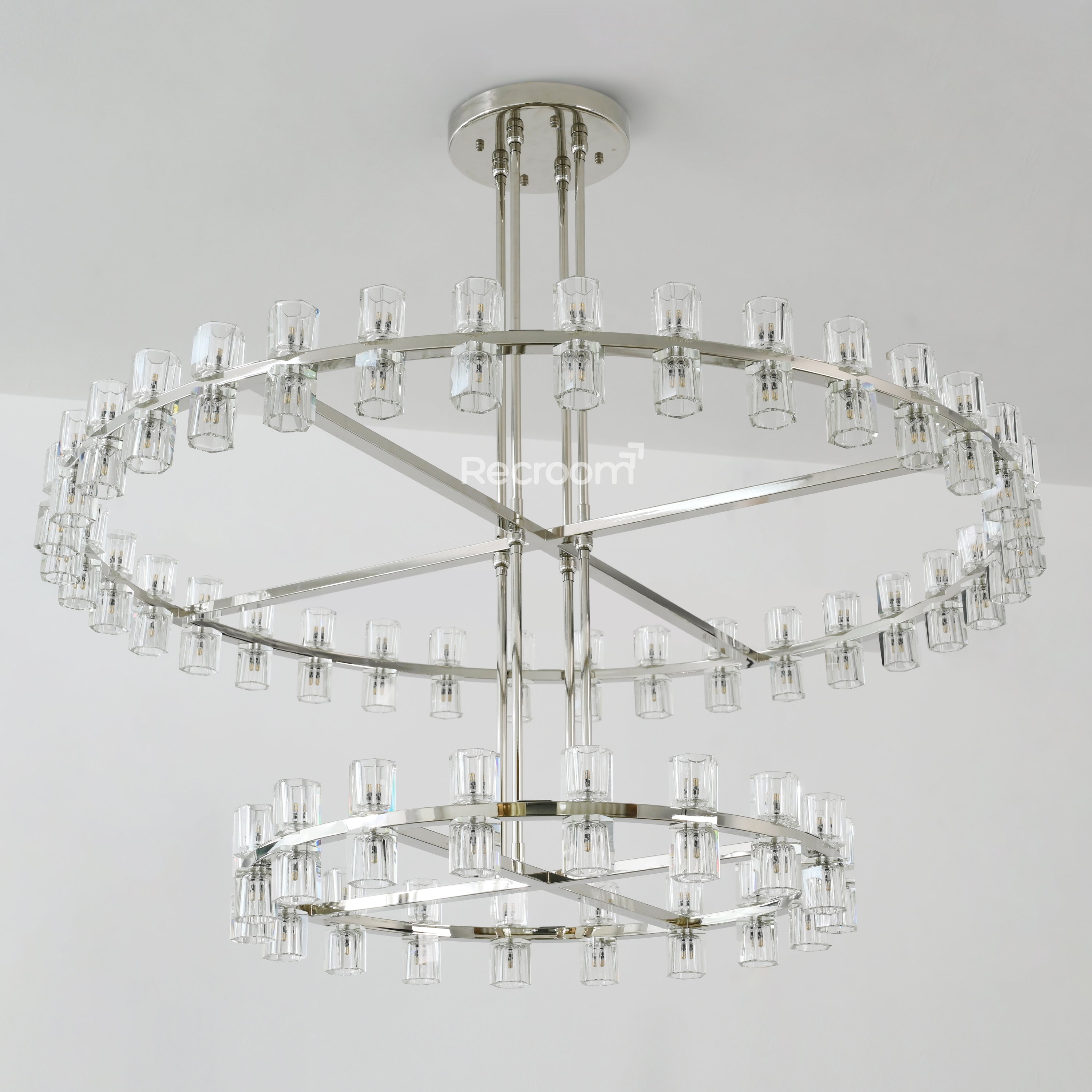 Arcachonest LED Round 2-Tier Chandelier 60" - Zonesus