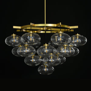 Cabretten Clear Glass Round Chandelier 48" - Zonesus