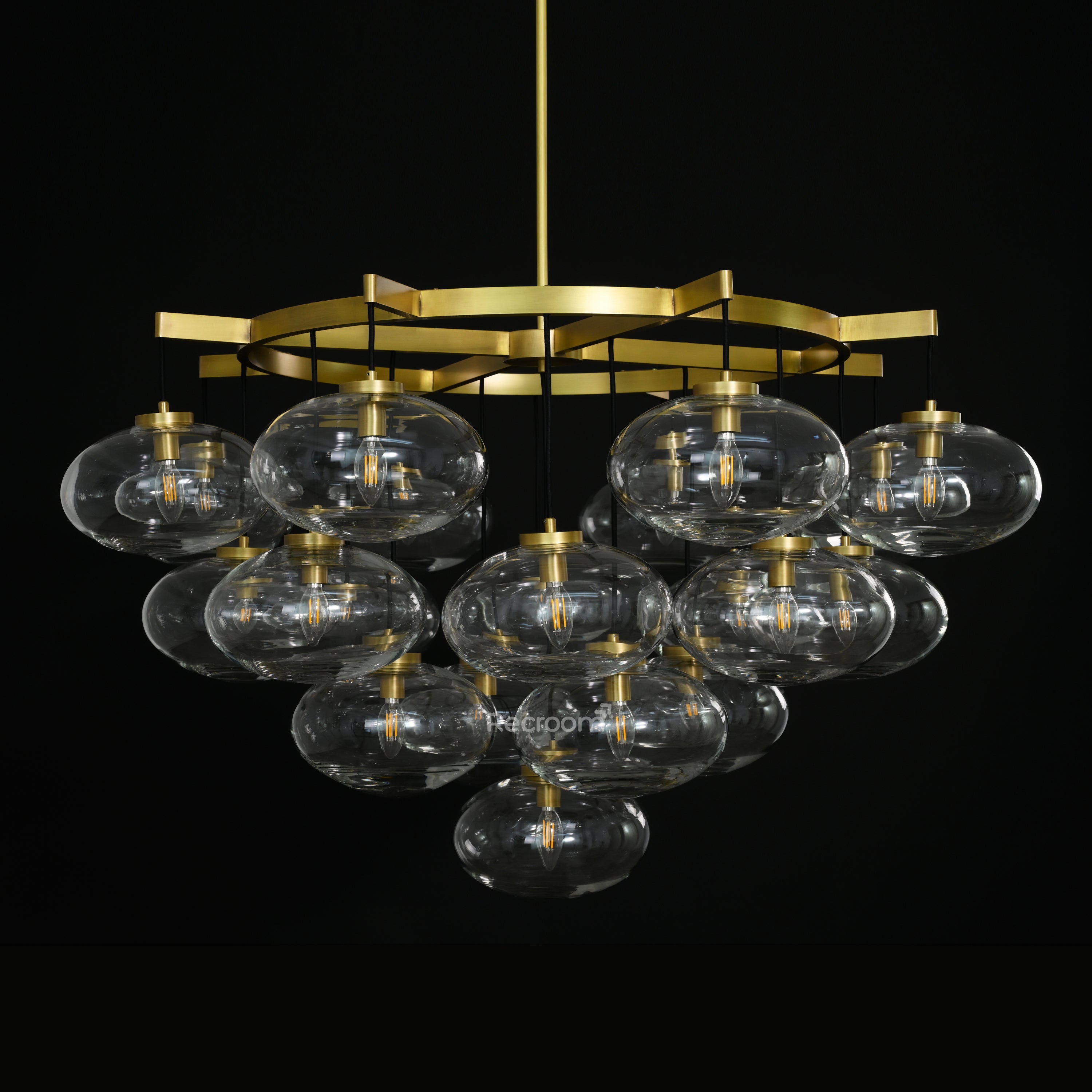 Cabretten Clear Glass Round Chandelier 48" - Zonesus