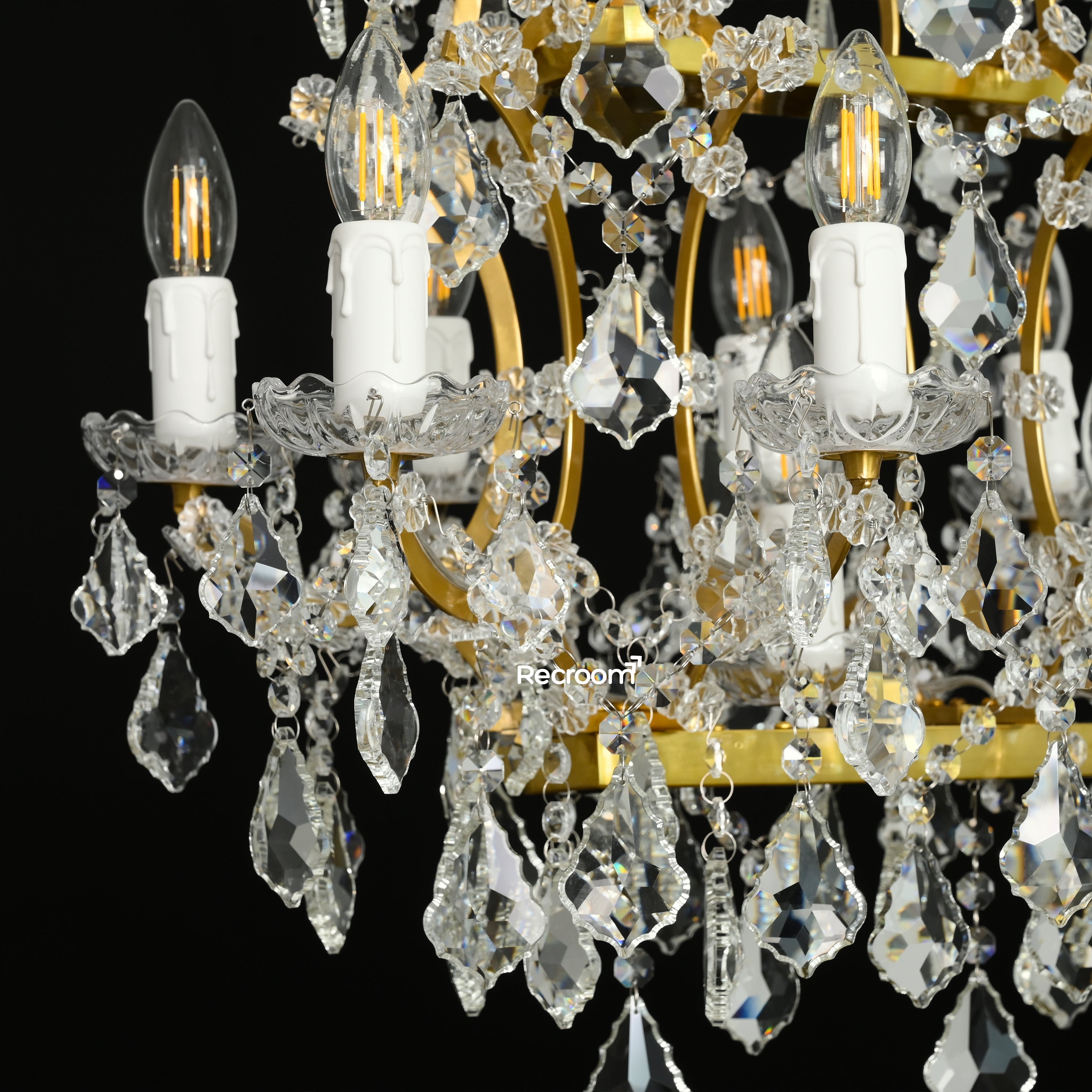 Luminox Iron & Crystal Rectangular Chandelier 63" - Zonesus