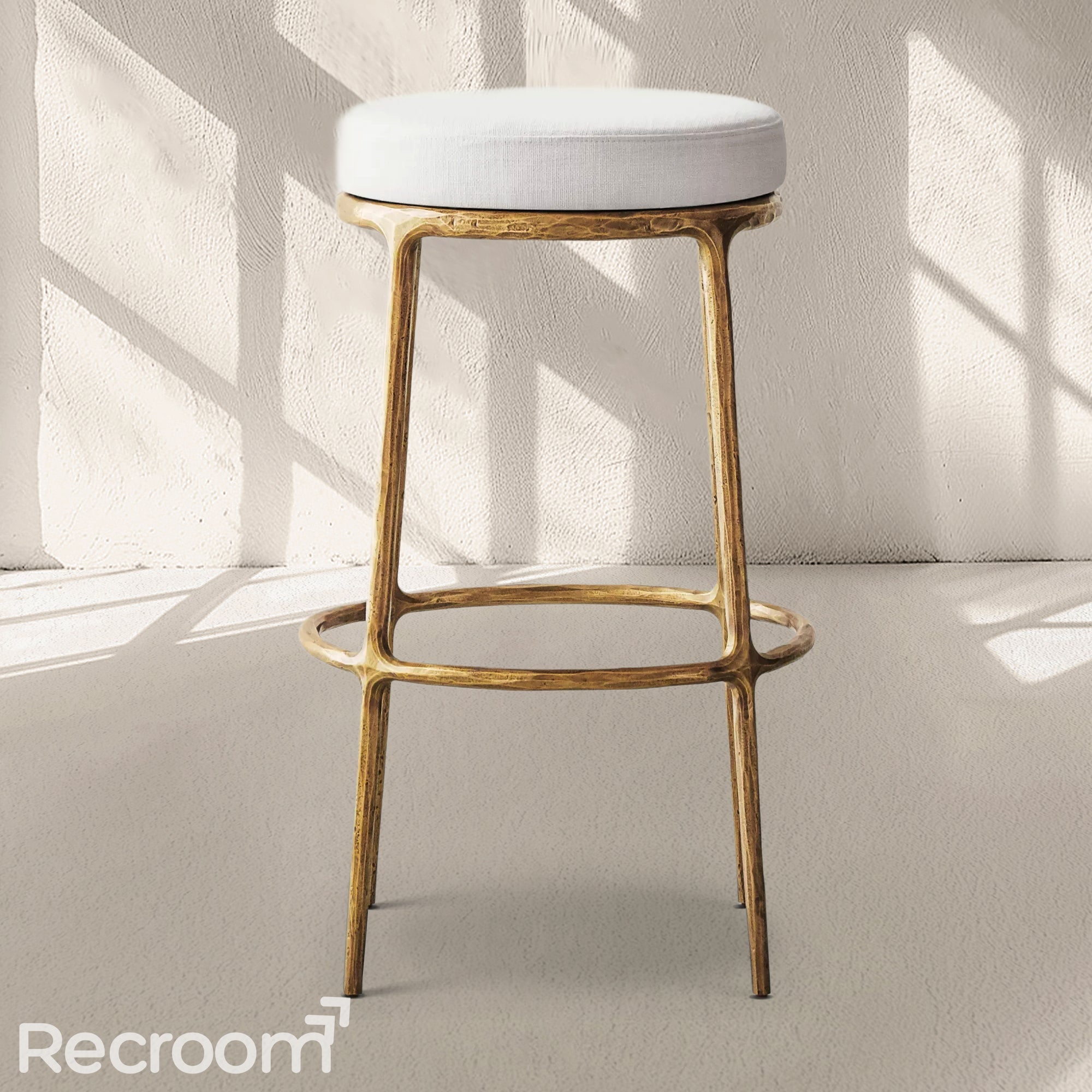Thaddeo Backless Fabric Swivel Bar & Counter Stool - Zonesus