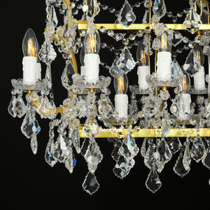 Luminox Iron & Crystal Rectangular Chandelier 63" - Zonesus
