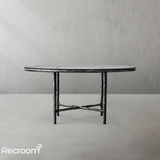 Thaddeo Glass Round Dining Table - Zonesus