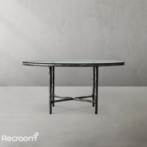 Thaddeo Glass Round Dining Table - Zonesus