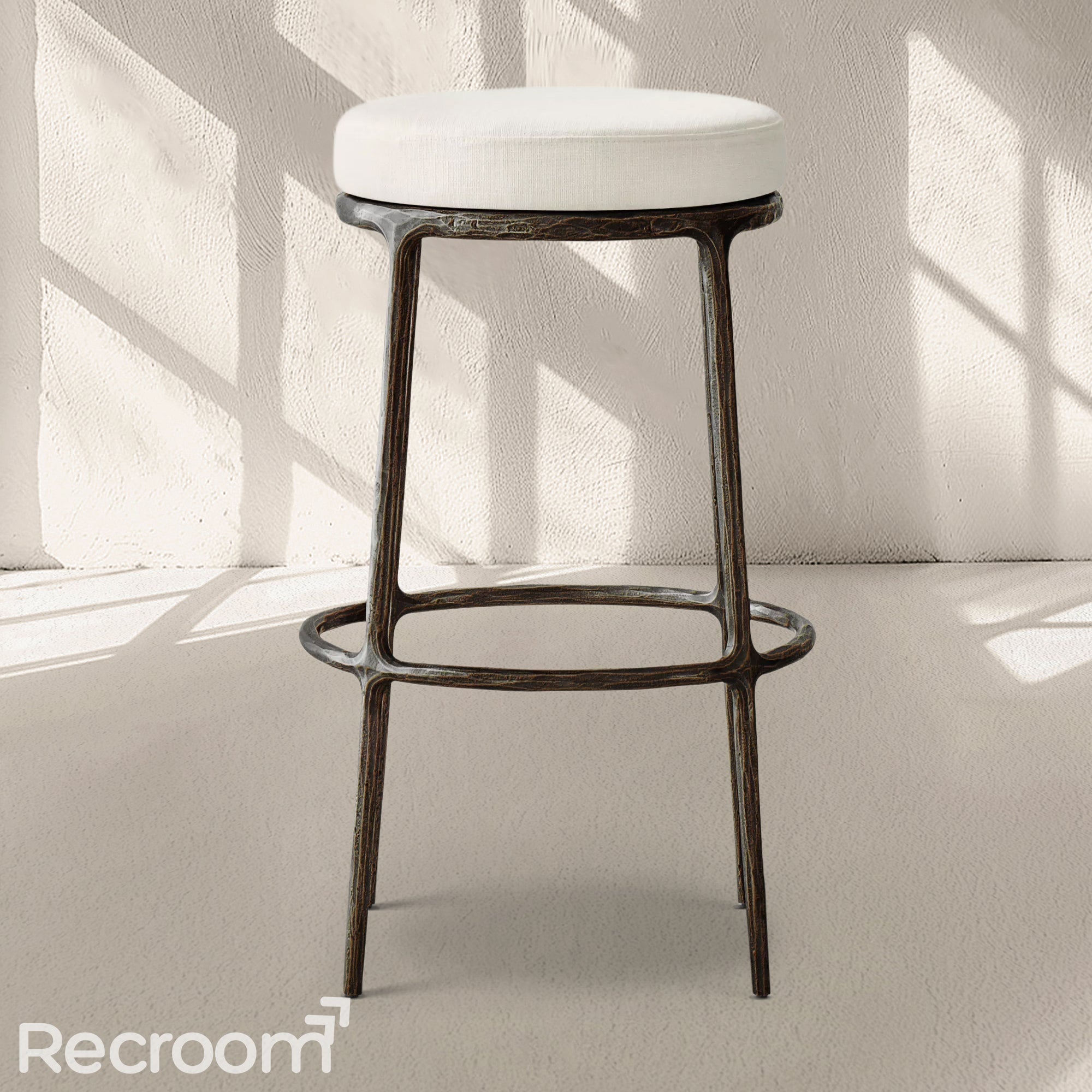 Thaddeo Backless Fabric Swivel Bar & Counter Stool - Zonesus