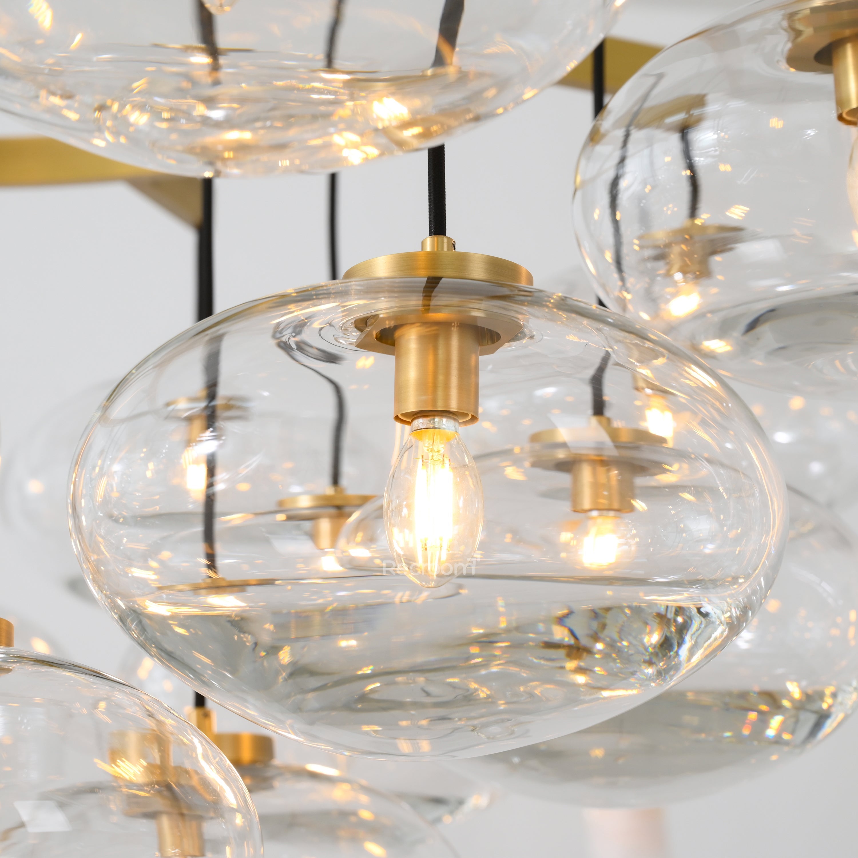 Cabretten Clear Glass Round Chandelier 48" - Zonesus