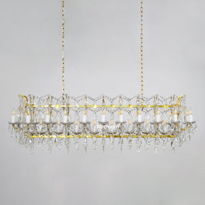 Luminox Iron & Crystal Rectangular Chandelier 63" - Zonesus