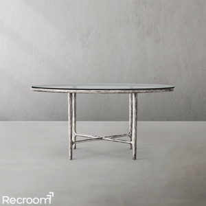Thaddeo Glass Round Dining Table - Zonesus