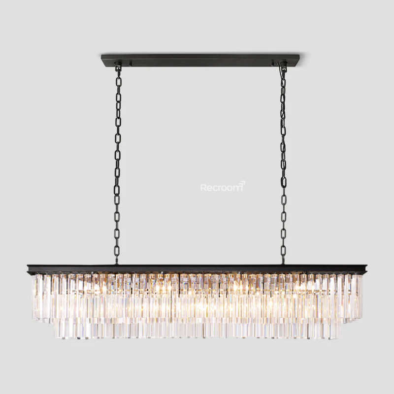 Odean Rectangle Chandelier 40" 49" 59" 72" 2-Layers - Zonesus