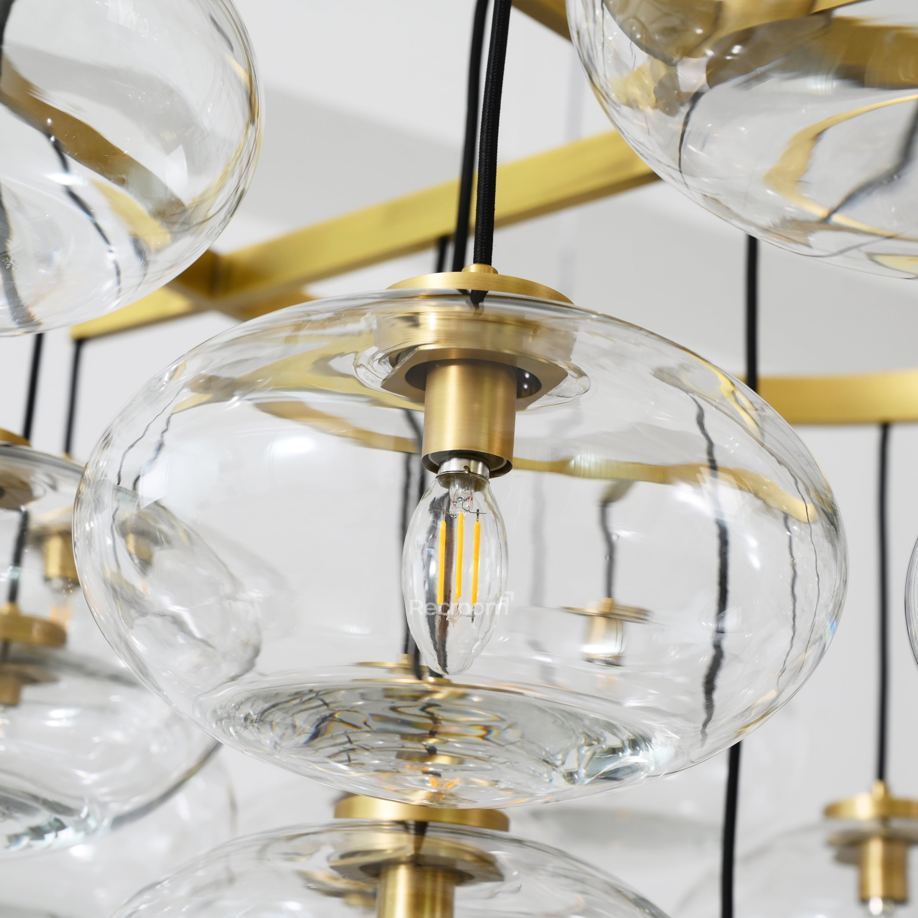 Cabretten Clear Glass Round Chandelier 48" - Zonesus