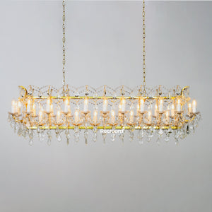 Luminox Iron & Crystal Rectangular Chandelier 63" - Zonesus