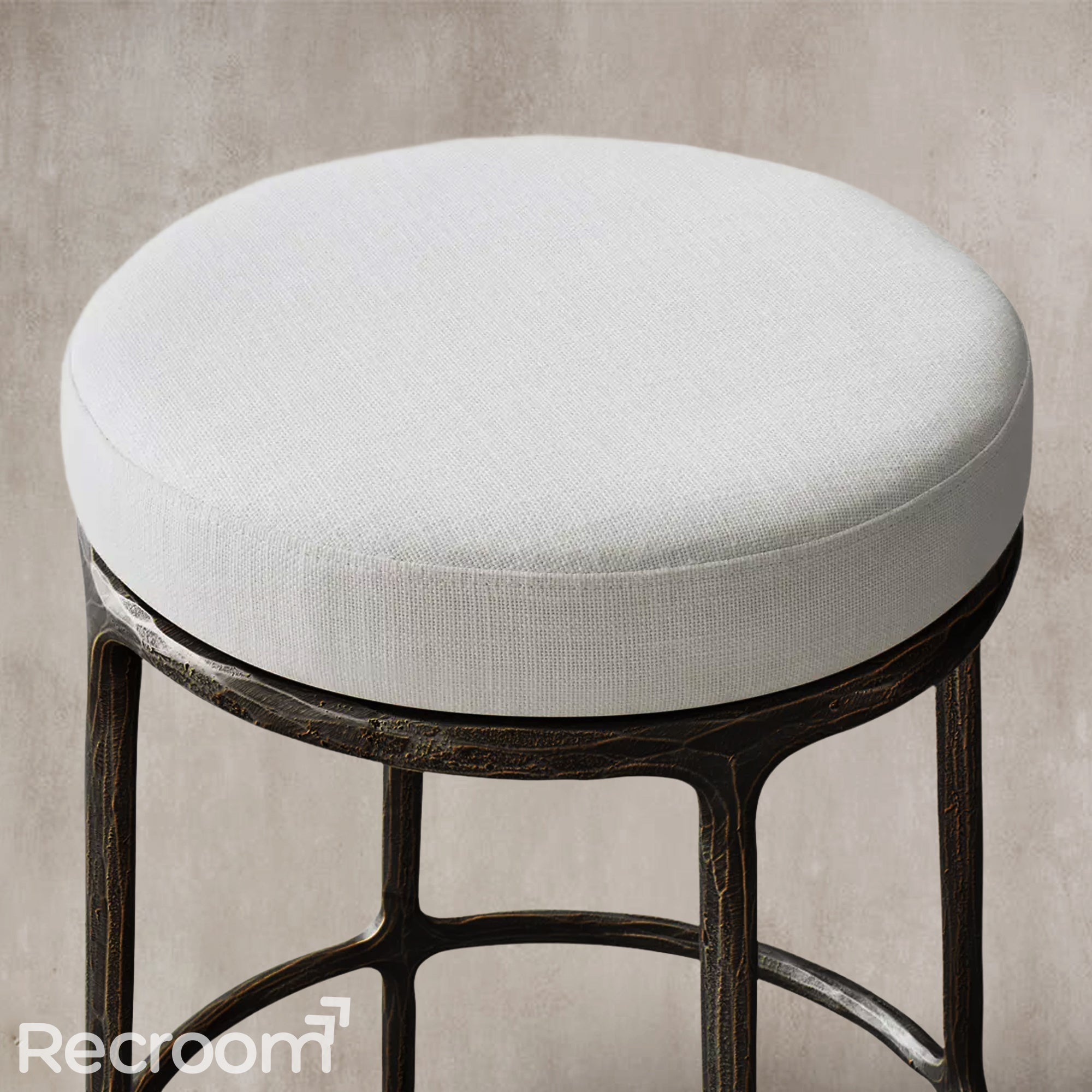 Thaddeo Backless Fabric Swivel Bar & Counter Stool - Zonesus