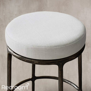 Thaddeo Backless Fabric Swivel Bar & Counter Stool - Zonesus
