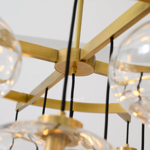 Cabretten Clear Glass Round Chandelier 48" - Zonesus