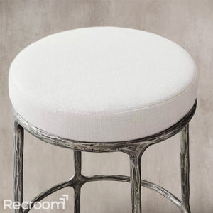 Thaddeo Backless Fabric Swivel Bar & Counter Stool - Zonesus