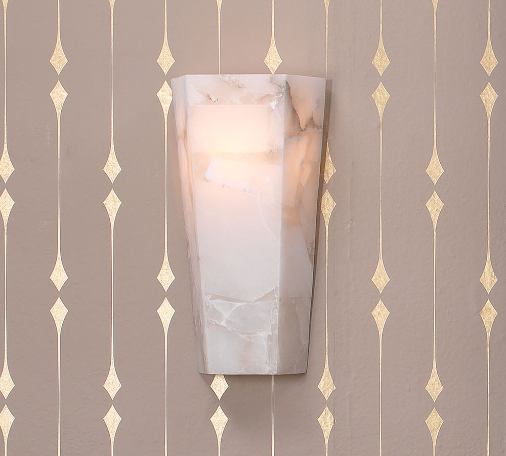 Tamer Alabaster Hexagon Sconce (14'') - Zonesus