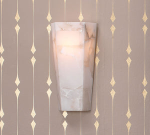 Tamer Alabaster Hexagon Sconce (14'') - Zonesus