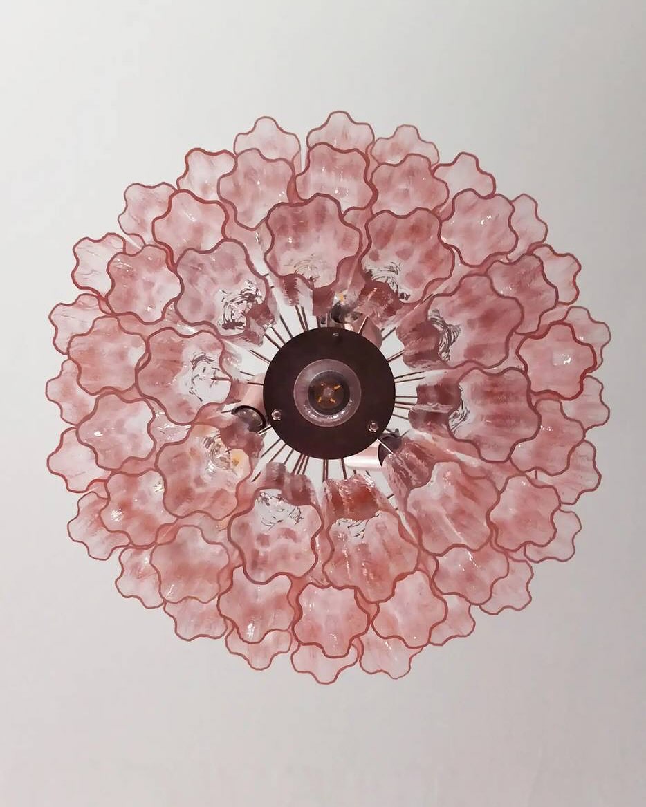 Murano Chandelier – 52 tubes – Pink - Zonesus