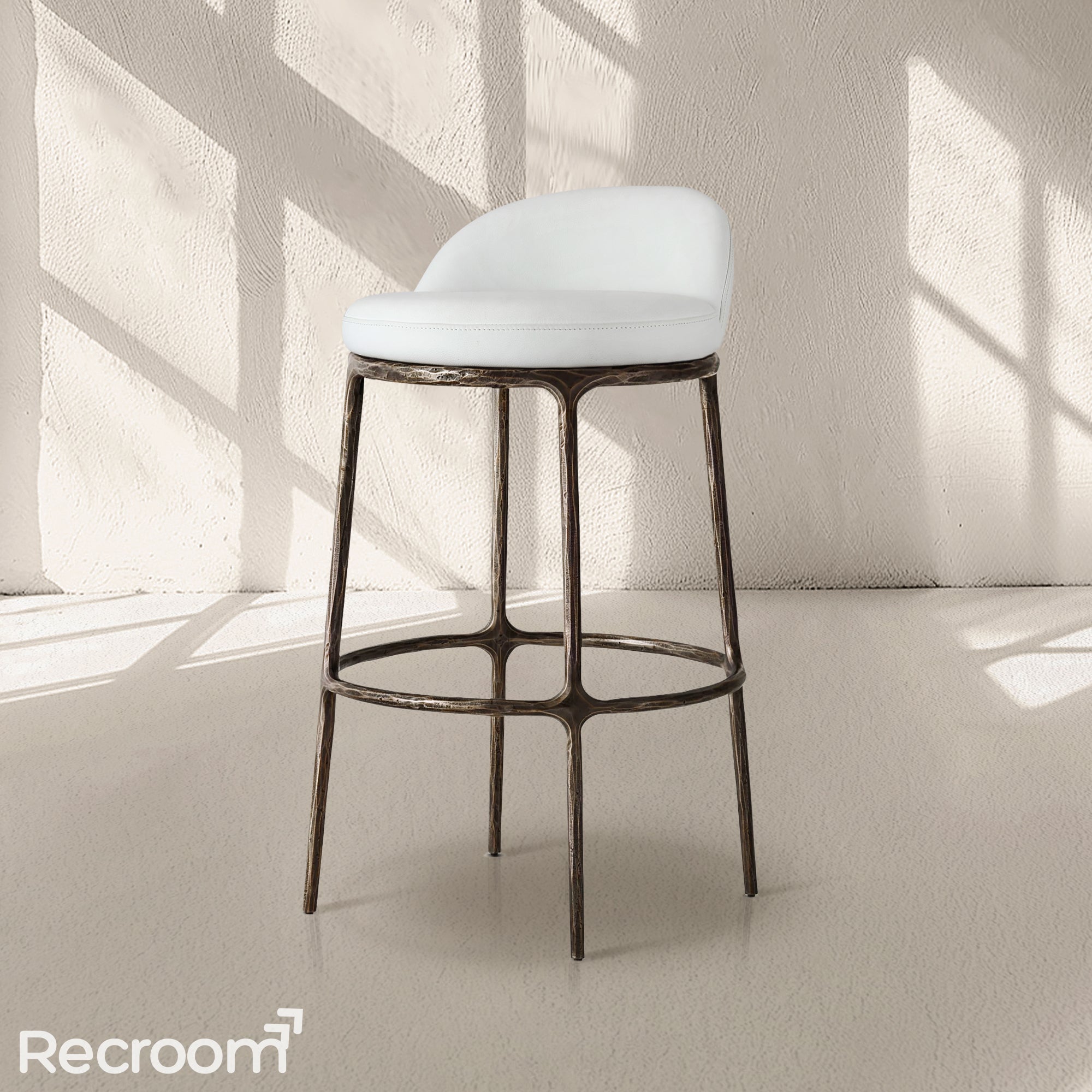 Thaddeo Leather Swivel Bar & Counter Stool - Zonesus
