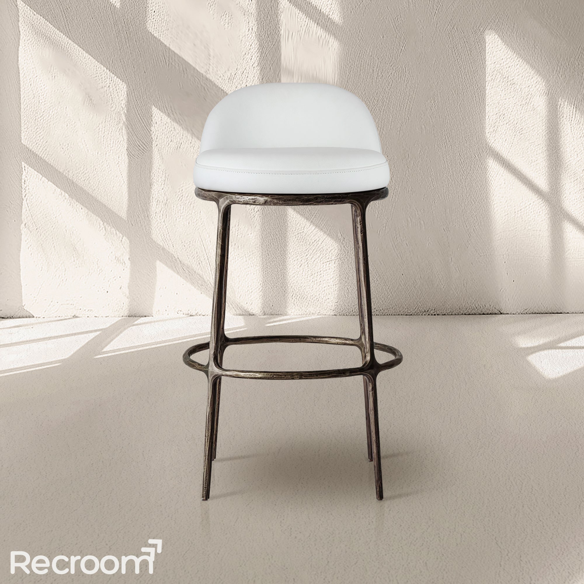 Thaddeo Leather Swivel Bar & Counter Stool - Zonesus