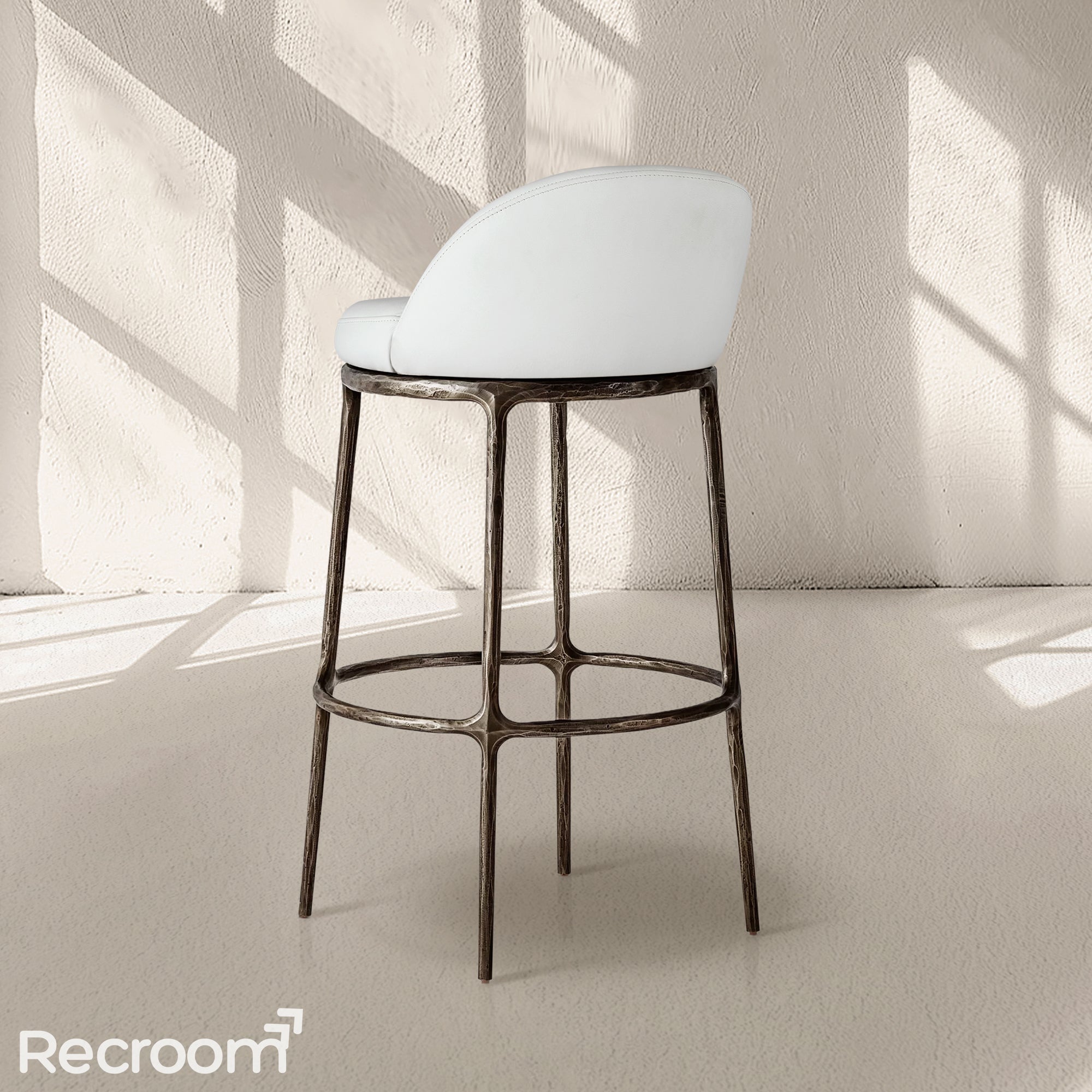 Thaddeo Leather Swivel Bar & Counter Stool - Zonesus