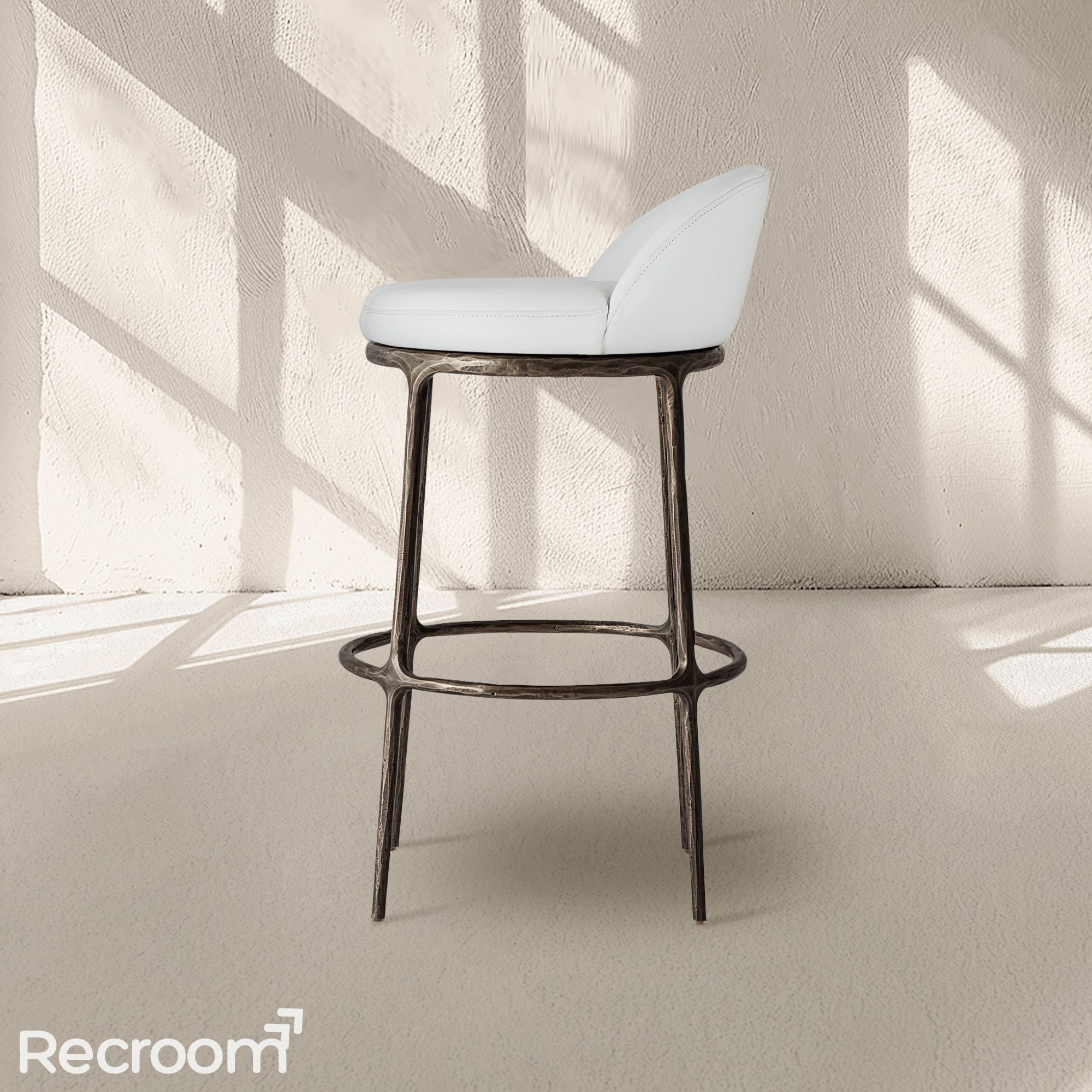 Thaddeo Leather Swivel Bar & Counter Stool - Zonesus