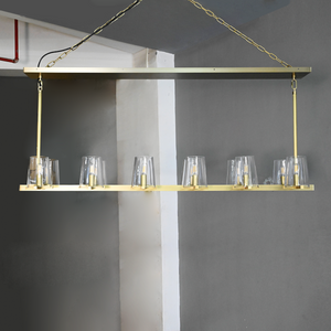 Pauillyc Clear Glass Linear Chandelier 49" 60" - Zonesus