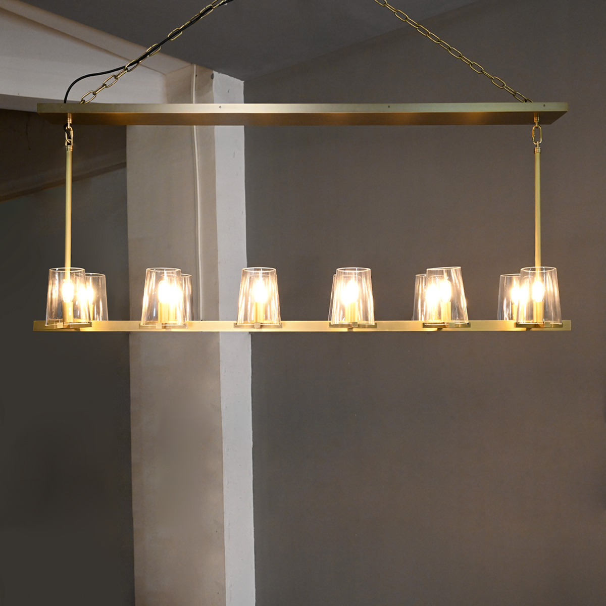 Pauillyc Clear Glass Linear Chandelier 49" 60" - Zonesus