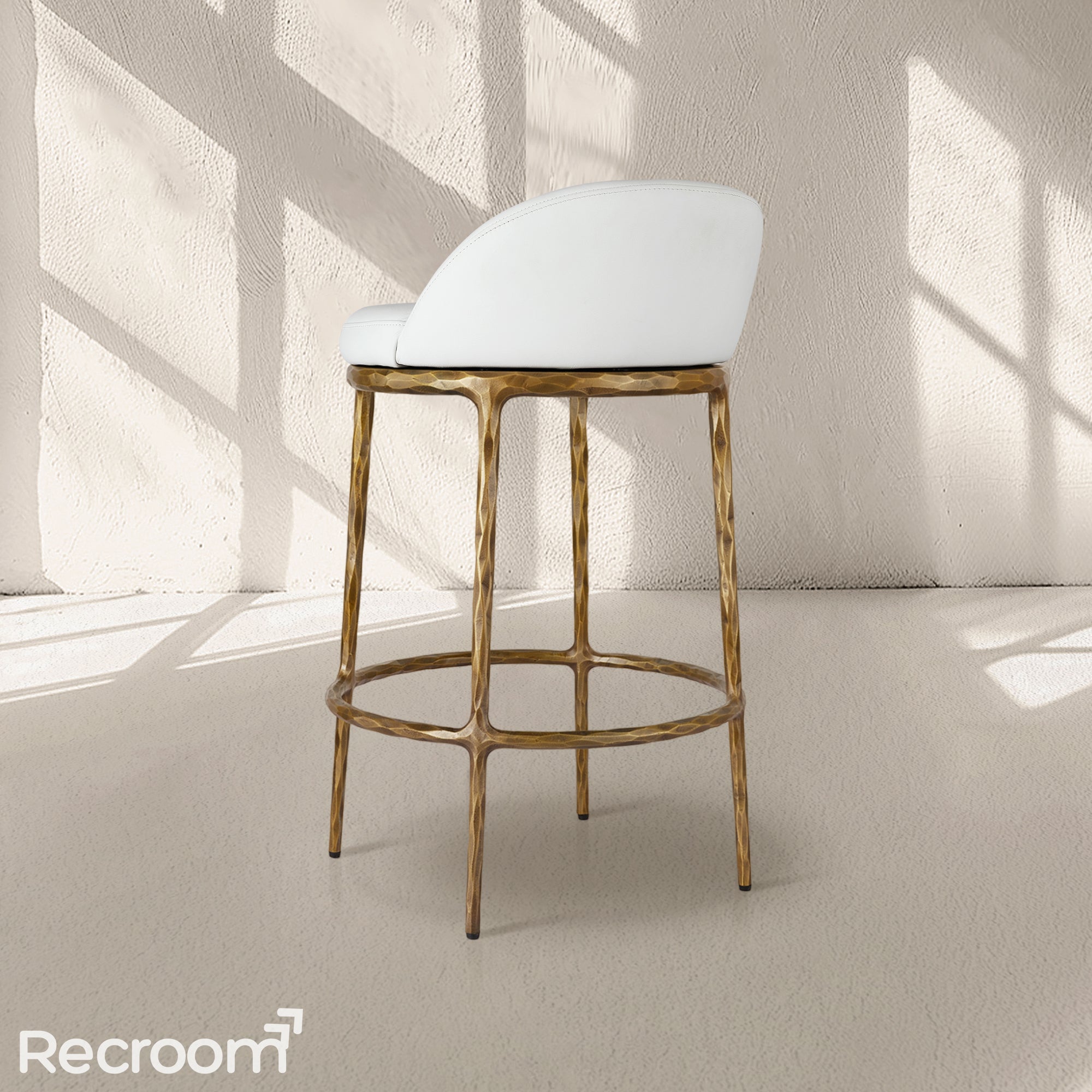 Thaddeo Leather Swivel Bar & Counter Stool - Zonesus