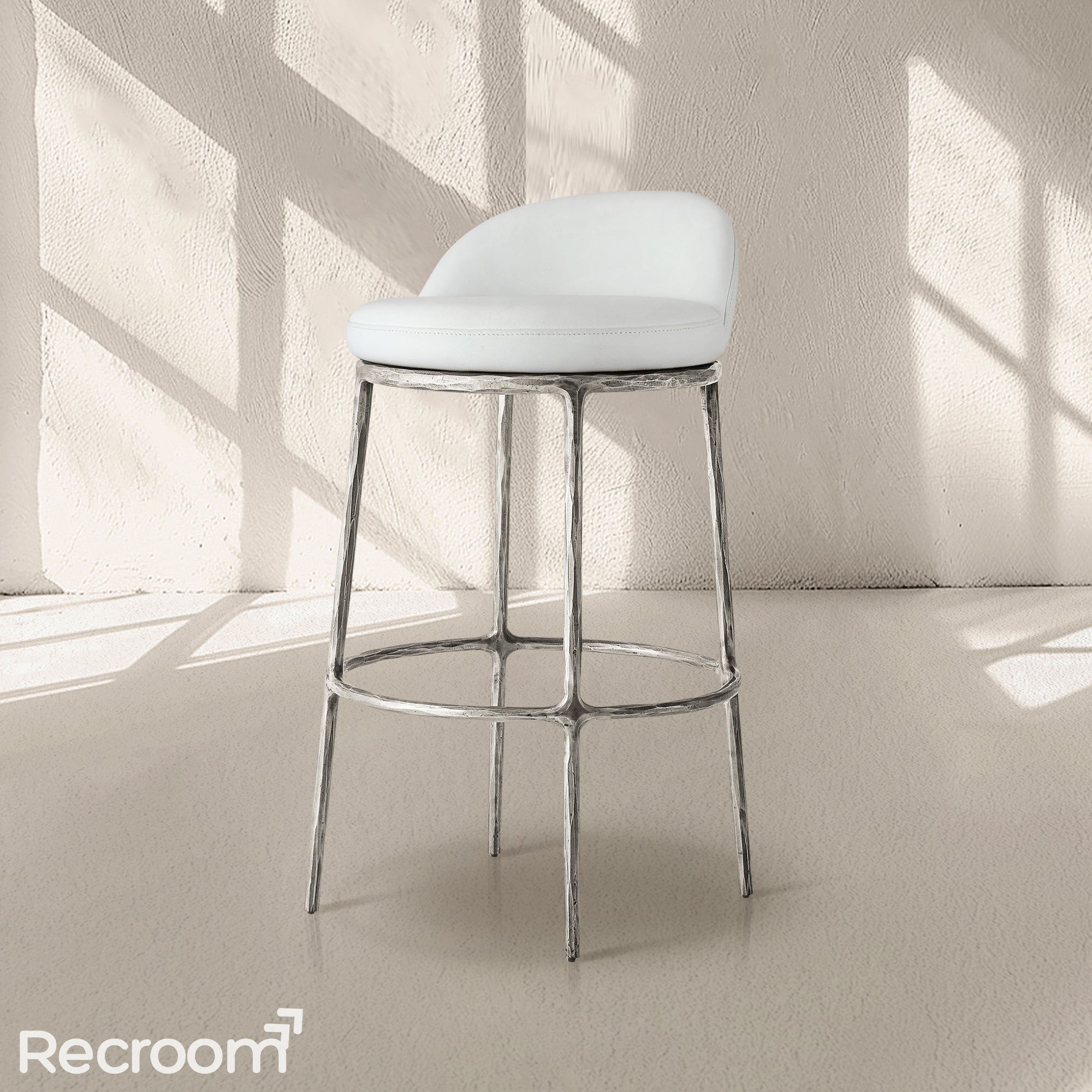 Thaddeo Leather Swivel Bar & Counter Stool - Zonesus