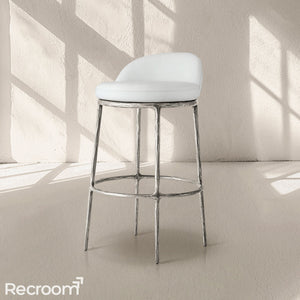 Thaddeo Leather Swivel Bar & Counter Stool - Zonesus