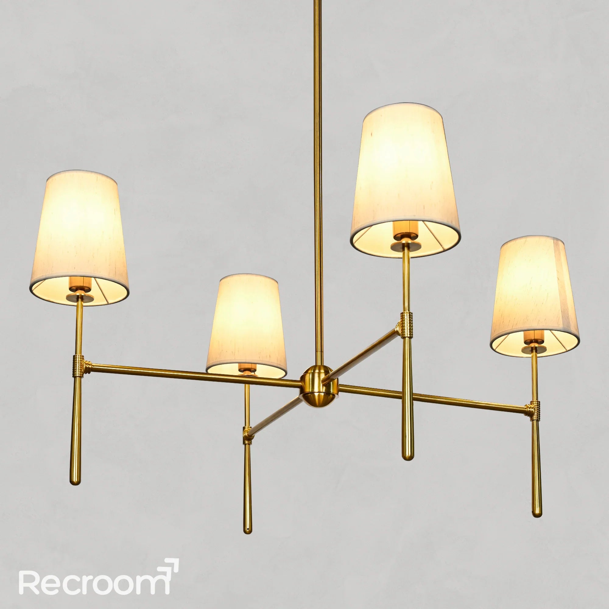 Art Fabric Lamp Shade Rhodes Round Chandelier - Zonesus
