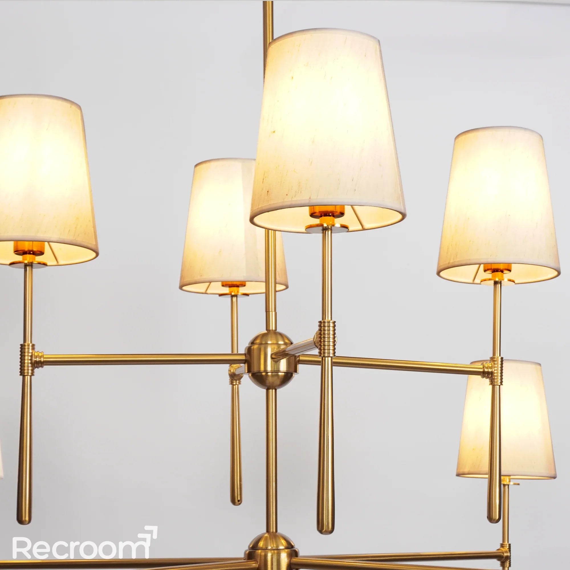 Art Fabric Lamp Shade Rhodes 2-Tier Round Chandelier 48 - Zonesus