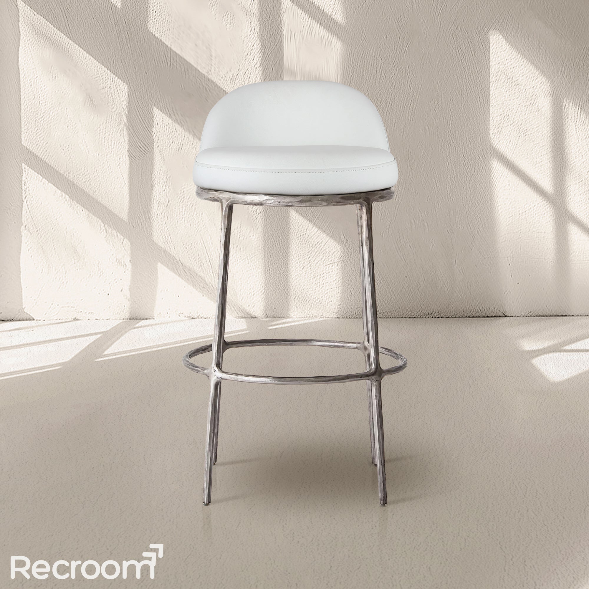 Thaddeo Leather Swivel Bar & Counter Stool - Zonesus