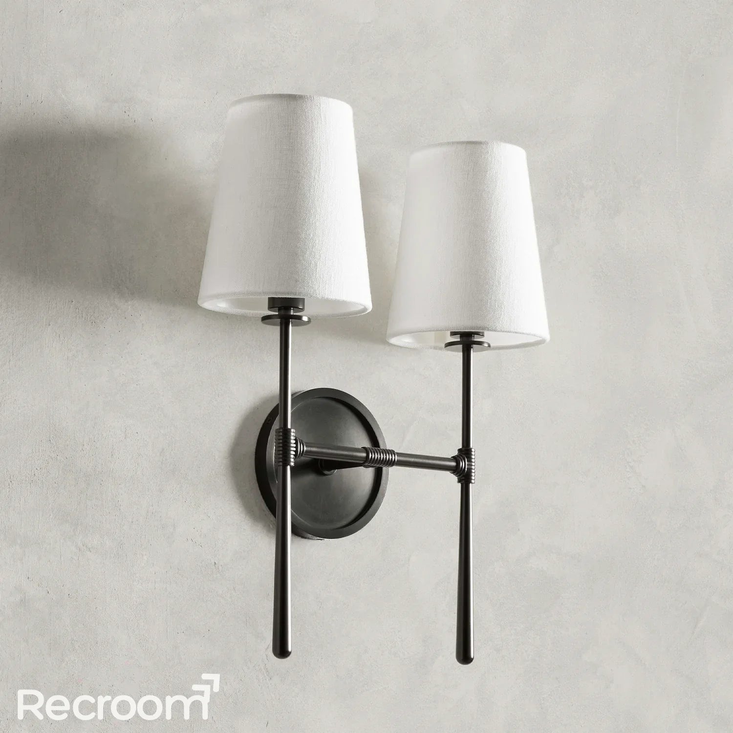 Art Fabric Lamp Shade Rhodes Double Wall Sconce - Zonesus