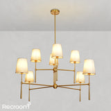 Art Fabric Lamp Shade Rhodes 2-Tier Round Chandelier 48 - Zonesus