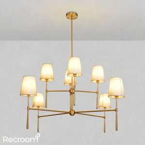 Art Fabric Lamp Shade Rhodes 2-Tier Round Chandelier 48 - Zonesus