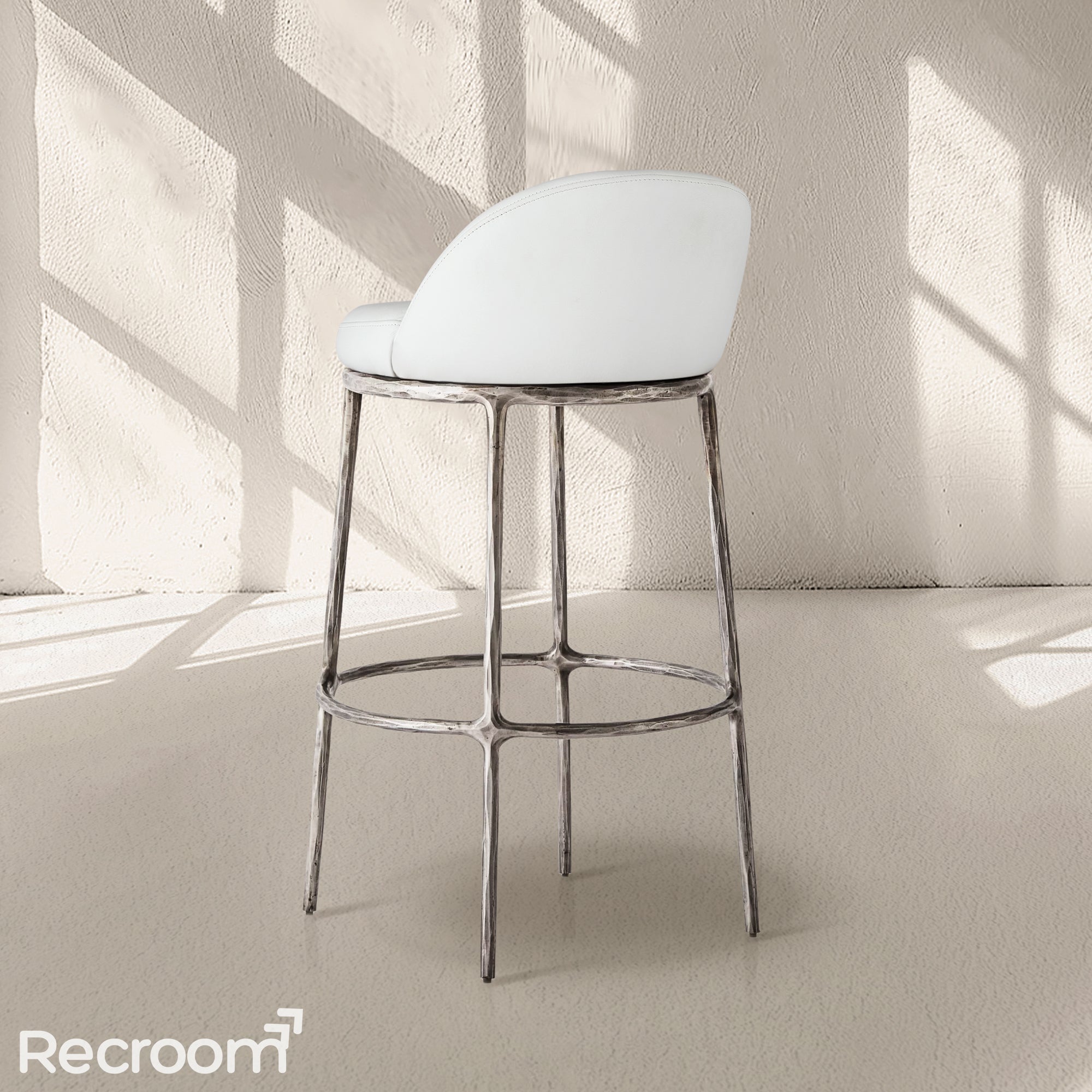 Thaddeo Leather Swivel Bar & Counter Stool - Zonesus