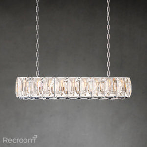 Harllow Multi Crystal Rectangular Chandelier 42“ 54” 62“ 74” - Zonesus