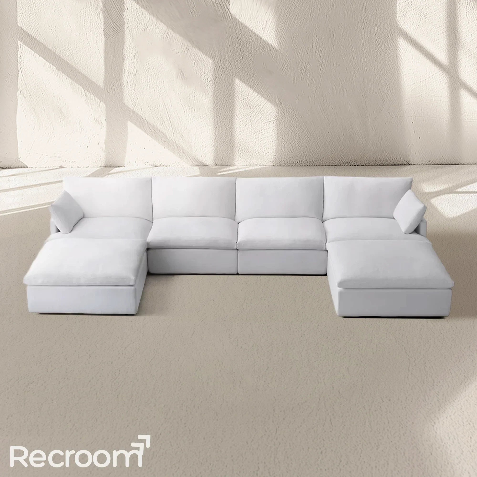 Kloud Modular Track Arm U-Chaise Sectional - Zonesus